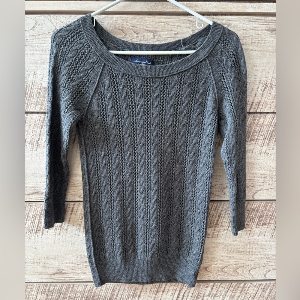 American Eagle Outfitters
 Charcoal Cable Knit Sweater